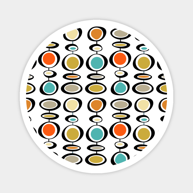 Bold Abstract Hanging Circles Mid Century Pattern Magnet by OrchardBerry